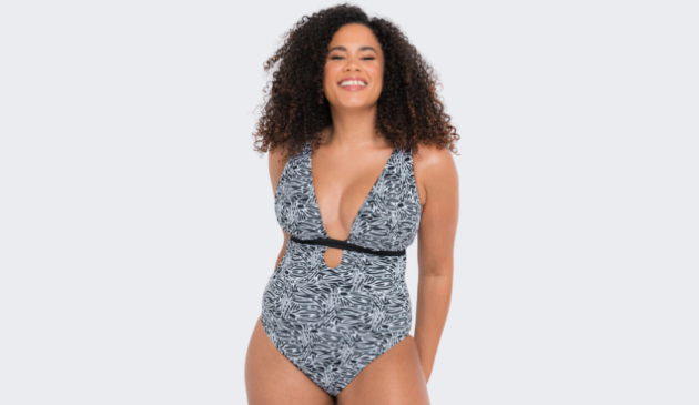 CURVY KATE Sundown Reversible Non-Wired Swimsuit Black Print