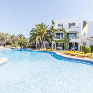 a swimming pool on a sunny day in Mallorca