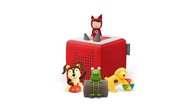 a toniebox with an assortment of Tonies