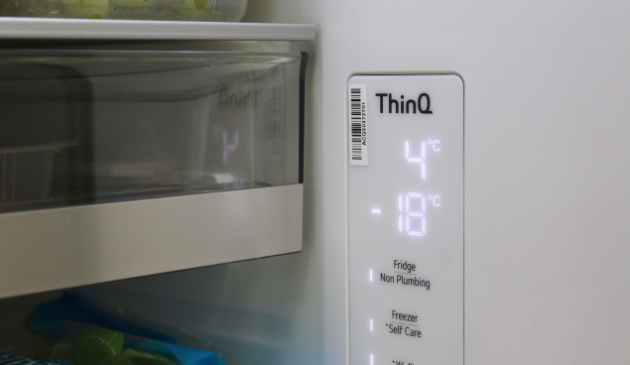 Control the fridge, freezer, child lock, Wi-Fi and more on the inside control panel