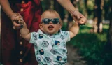Toddler wearing glasses