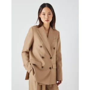John Lewis Wool Blend Longline Double Breasted Blazer, £125