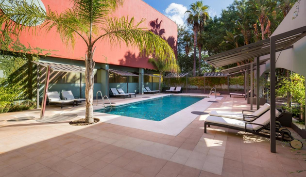 a small swimming pool at a hotel in spain
