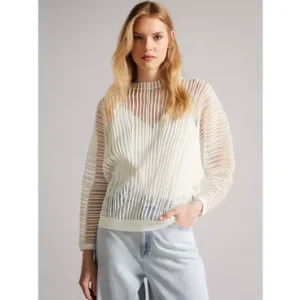 Ted Baker Nellay Sheer Stripe Long Sleeve Top, £88