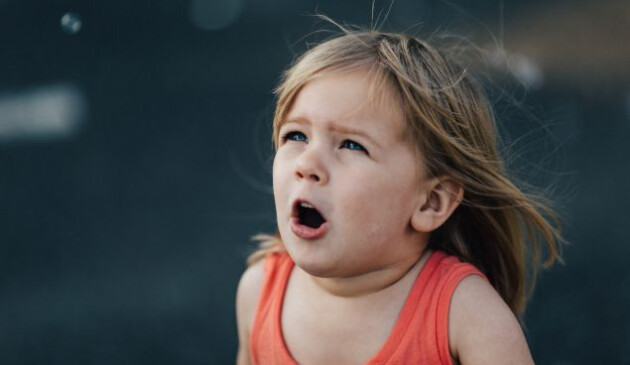 a little girl looking shocked