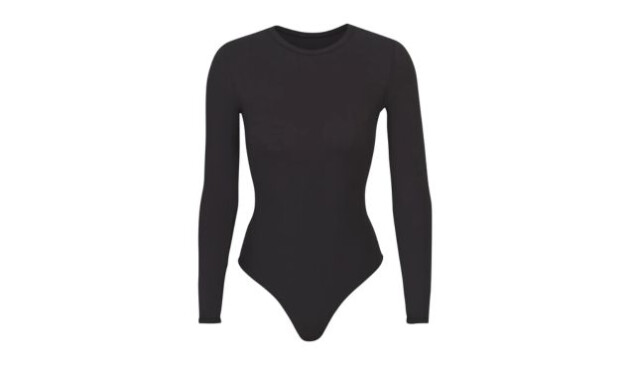 Skims Fits Everybody Long Sleeve Crew Neck Bodysuit