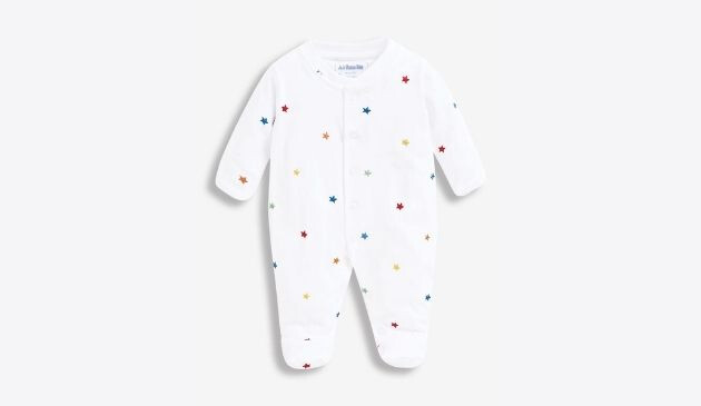 JoJo Maman Bébé Multi Star Embroidered Baby Sleepsuit