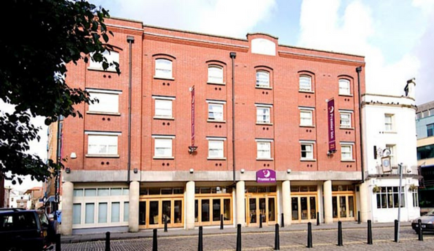 a red-brick hotel
