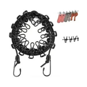 kuou Portable Clothes Line with 12 Wire Clips