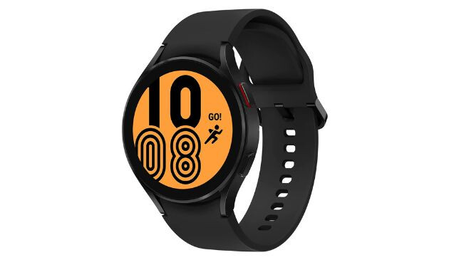 Samsung Galaxy smart watch shows the time '10:08'