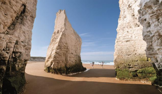 chalk stacks at Botany Bay
