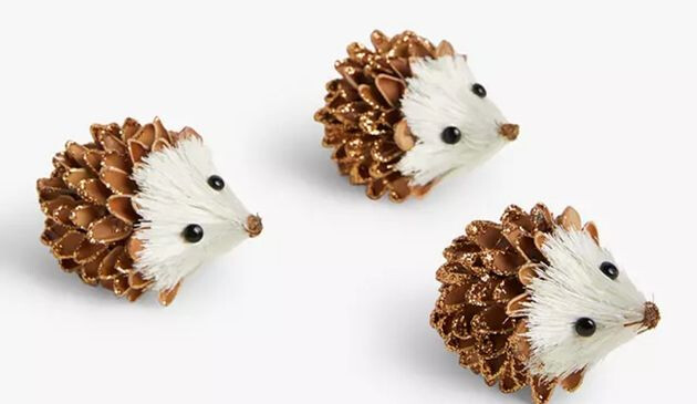 3 Hedgehog Tree Decorations