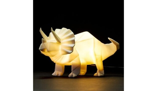 Disaster Designs Dinosaur Lamp - White Origami Triceratops Night Light