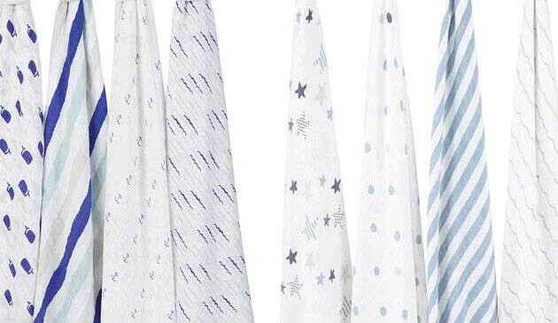 Eight Aden + Anais swaddle patterns