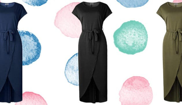Yidarton Short Sleeve Midi Wrap Dress