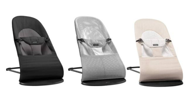 BabyBjorn Balance Soft bouncer in black, grey and beige colours