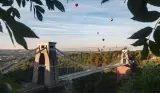 hot air balloons over Clifton suspension bridge