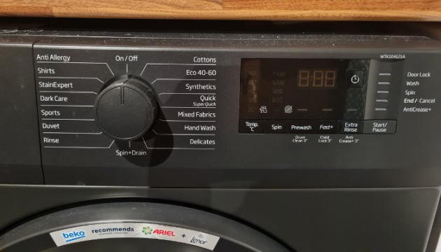 BEKO washing machine control panel