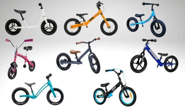 collage of best balance bikes