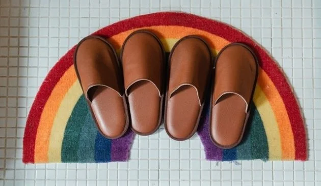 Rainbow bath mat