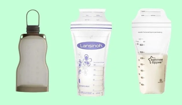 three breast milk storage bags