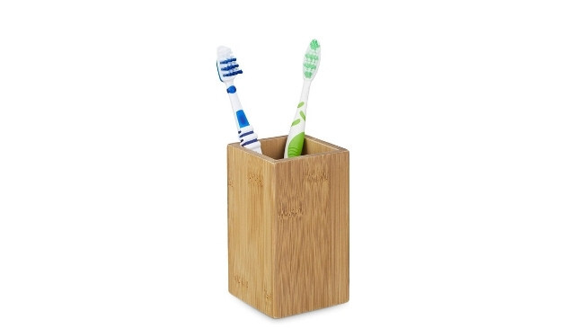 Bamboo toothbrush holder