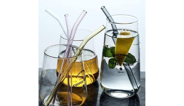 Reusable Bent Glass Drinking Straws
