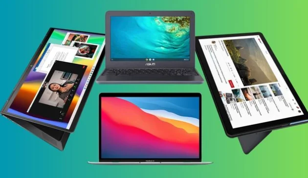 A collage of the best laptops for kids from Acer, Samsung and more