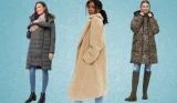 three women wearing maternity coats
