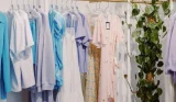 Midi dress hung up in shop