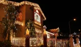 House decorated with Christmas lights