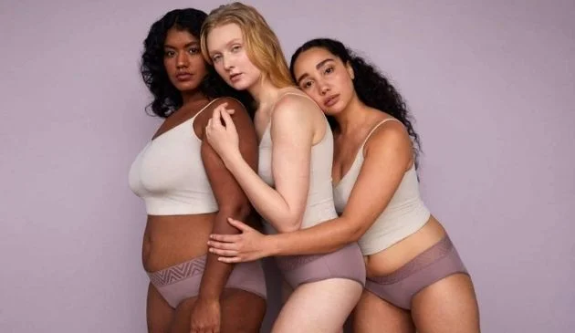 three women in period pants