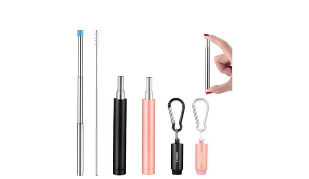 Reusable Metal Collapsible Drinking Straw 