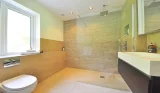a clean and modern bathroom