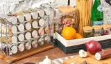 Spice rack on kitchen counter