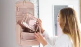 Woman with a toiletry bag