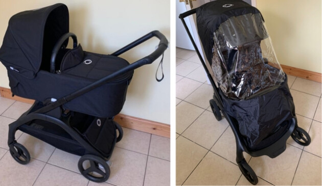 Bugaboo Dragonfly with carrycot and rain cover