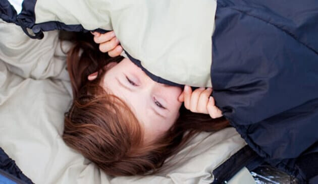 Child in sleeping bag