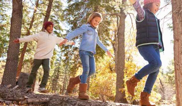 Family playing outdoors