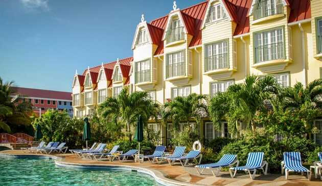 Coco Palm's exterior and pool