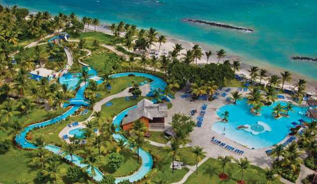 Overlooking Coconut Bay resort and the beach