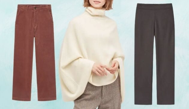 corduroy trousers, cashmere manteau and trousers