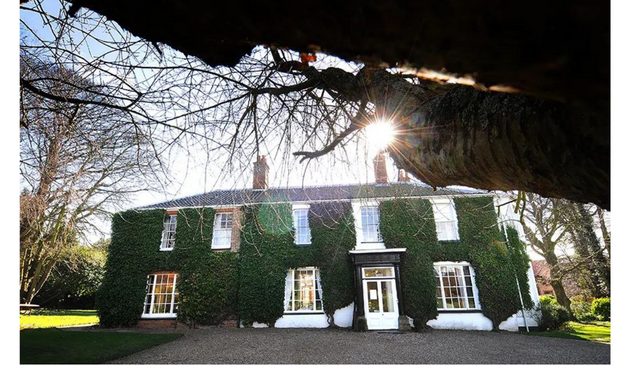 an ivy-covered hotel on a sunny day