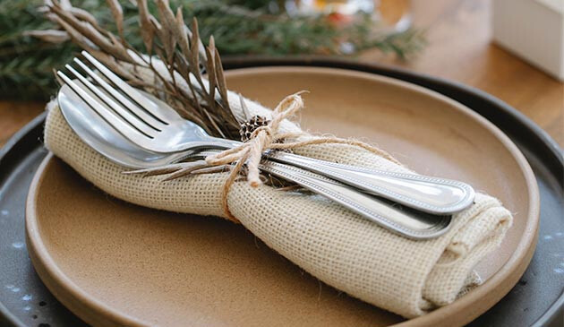 Dinner party table setting