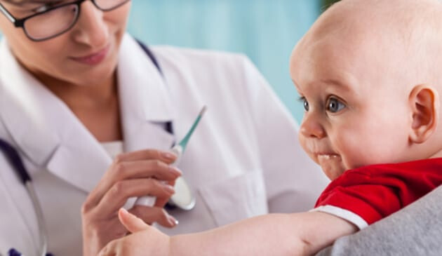 Doctor and baby