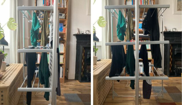 Dry Soon three tiered heated airer rails