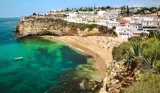 A beach scene in Faro in the Algarve, Portugal
