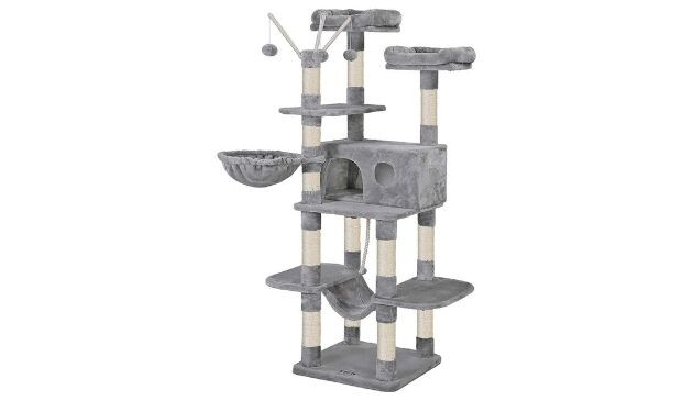 Cat tree with hammock, condo, platforms and hammock