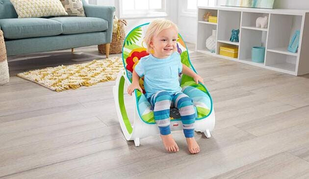 Toddler sat in Fisher-Price Infant-to-Toddler Rocker