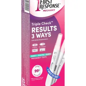 FRER triple check pregnancy tests stock image